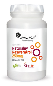 Naturalny Resweratrol Veri-Te 250mg Vege Aliness, 60 kaps.