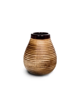 Matero ceramiczne Calabaza brąz w prążki Intenson, 350 ml