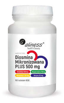 Diosmina Mikronizowana PLUS 500 mg Vege Aliness, 100 tabl.