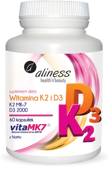 Witamina K2 i D3 100 mcg Aliness, 60 kaps.