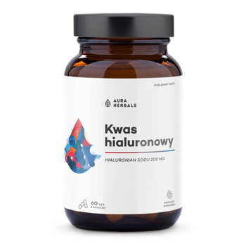 Kwas hialuronowy 200 mg. Aura Herbals, 60 kapsułek