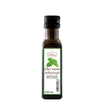 Olej z nasion słodkiej bazylii zimnotłoczony, Olvita 100 ml