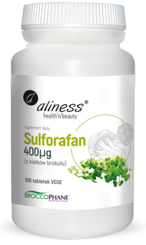 Sulforafan 400 μg Vege Aliness, 100 tabs. Krótki termin: 01,2026