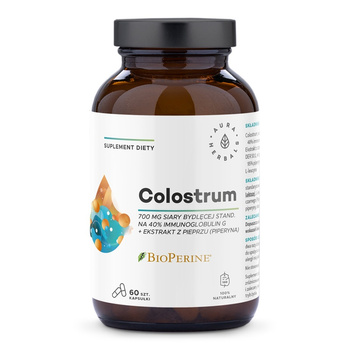 Colostrum 700 mg + BioPerine®, Aura Herbals, 60 kapsułek.