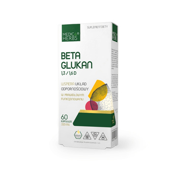 Beta Glukan 1,3/1,6 D Forte Medica Herbs, 60 kapsułek.