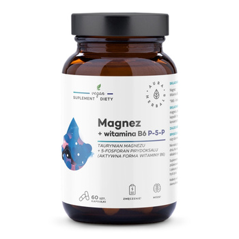 Magnez + witamina B6 (P-5-P) Aura Herbals, 60 kapsułek