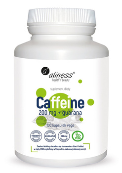 Caffeine 200mg z guaraną Vege Aliness, 100 kaps.