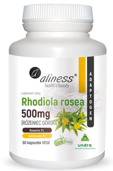 Rhodiola rosea (różeniec górski) 500mg Vege Aliness, 60 kaps.
