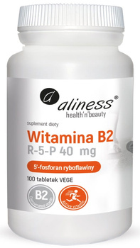Witamina B2 R-5-P (ryboflawina) 40 mg Vege Aliness, 100 tabs.