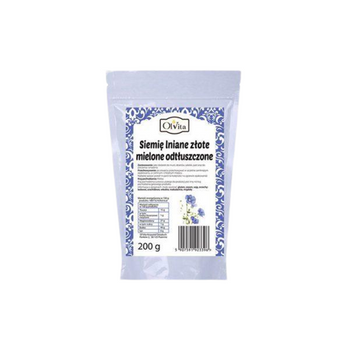Siemię lniane złote mielone odtłuszczone, Olvita 200 g