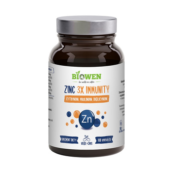 Cynk Zinc 3x Immunity Biowen, 100 kapsułek
