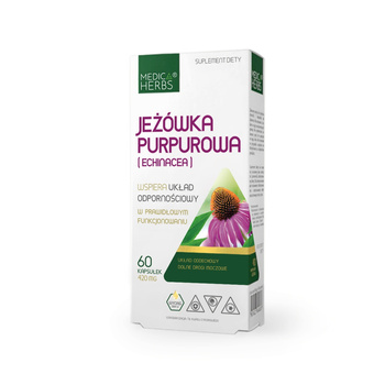 Jeżówka Purpurowa (Echinacea) Medica Herbs, 60 kapsułek.