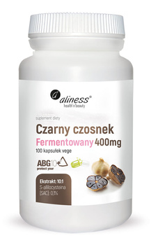 Czarny Czosnek Ferm.400 mg Vege Aliness, 100 kaps. Krótki termin: 01.2026