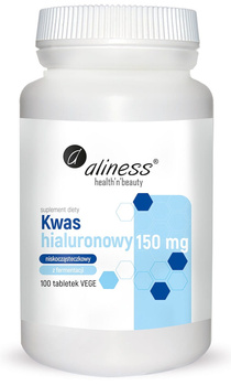 Kwas hialuronowy 150 mg Aliness, 100 tab. Krótki termin: 01,2026