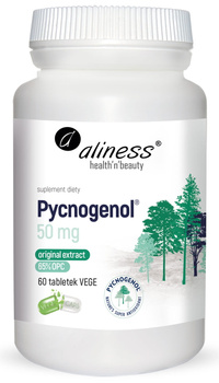 Pycnogenol® extract 65% 50 mg Vege Aliness, 60 tabs.