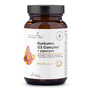 Kurkuma 500 mg C3 Complex® + piperyna Aura Herbals, kapsułki 60 szt.
