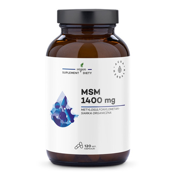 MSM 1400 mg, siarka organiczna Aura Herbals, 120 kapsułek.