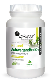 Natural Ashwaganda 580mg 9% Vege Aliness, 100 kaps.