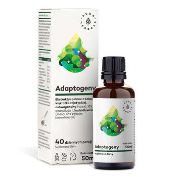 Adaptogeny, 100% naturalne ekstrakty roślinne Aura Herbals, 50 ml