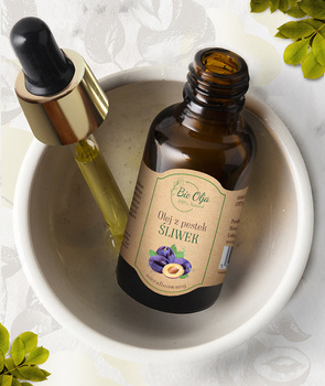 Olej z pestek śliwek - zimnotłoczony, nierafinowany BioOlja, 50ml
