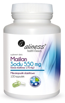 Maślan Sodu 550mg Vege Aliness, 100 kaps.