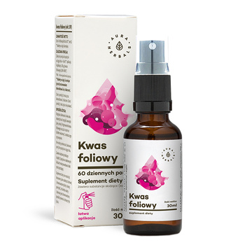 Kwas foliowy, Witamina B9, Aura Herbals, 30 ml