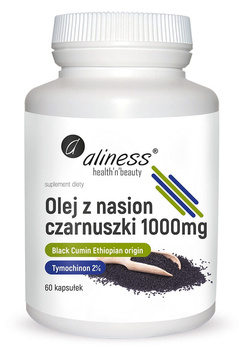 Olej z nasion czarnuszki 2% 1000 mg Aliness, 60 kaps.