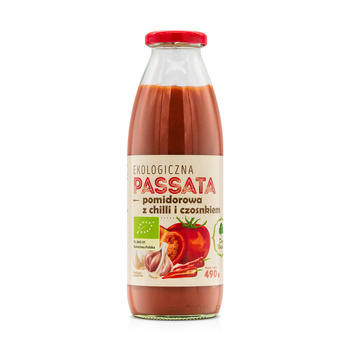 Passata pomidorowa z chilli i czosnkiem EKO Dary Natury, 490 g